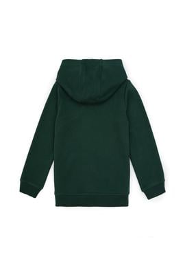 Erkek Çocuk Koyu Yeşil Fermuarlı Kapüşonlu Sweatshirt - 50316706080