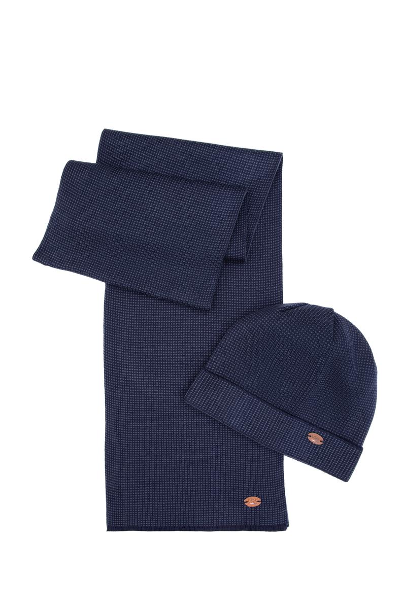 Erkek Lacivert Kaşkol Bere Takım