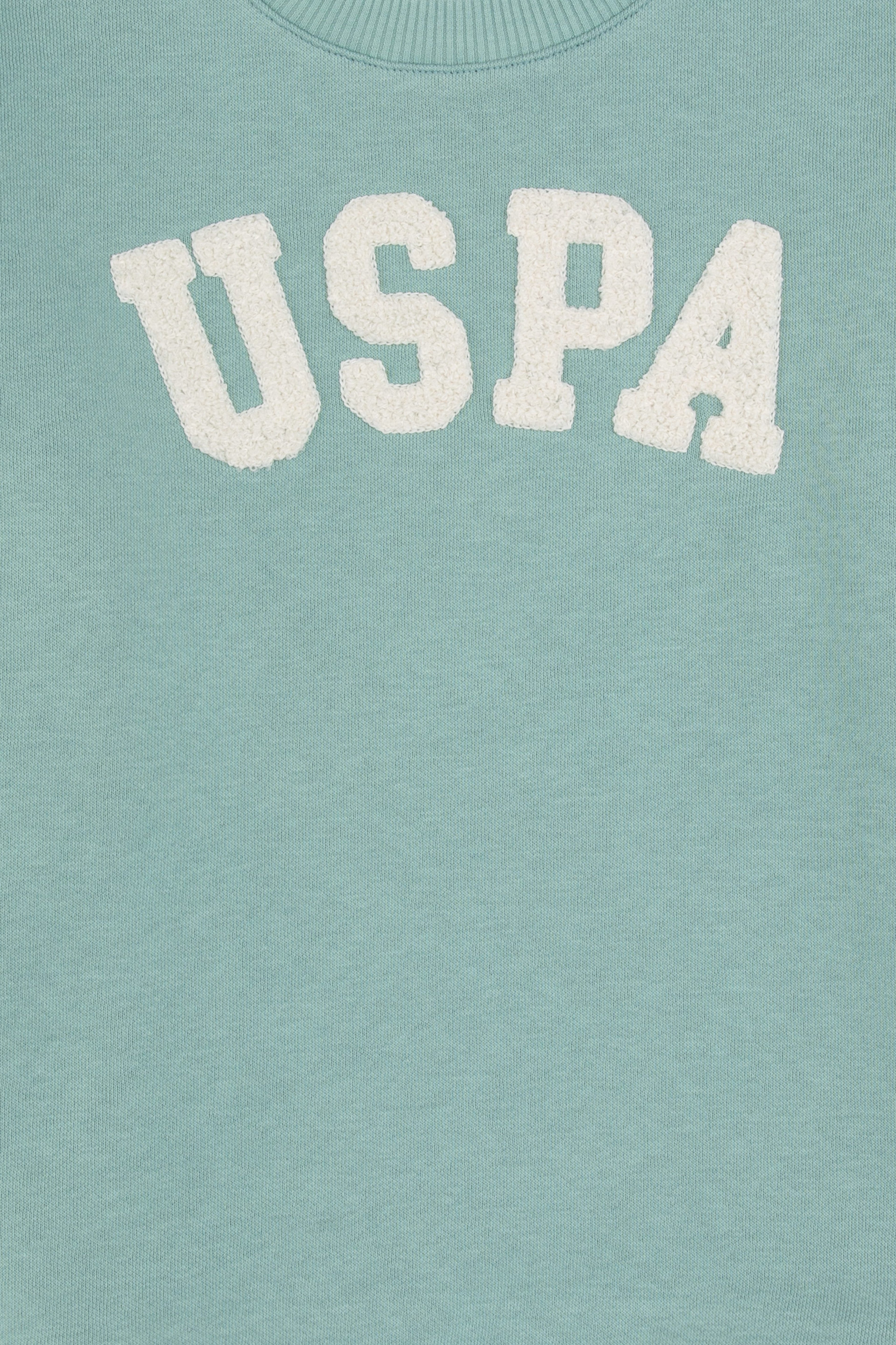 Kız Çocuk Mint Bisiklet Yaka Şardonlu Sweatshirt