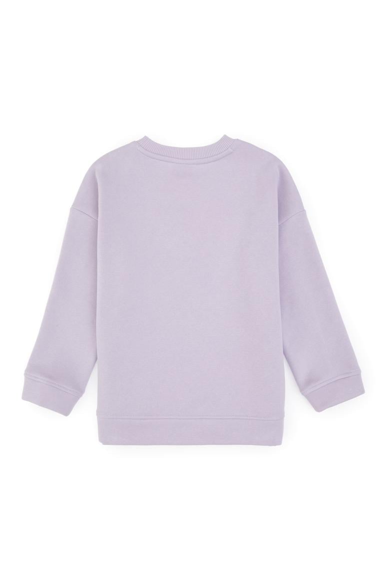 Kız Çocuk Mor Bisiklet Yaka Şardonlu Sweatshirt - 50317878027