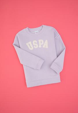 Kız Çocuk Mor Bisiklet Yaka Şardonlu Sweatshirt - 50317878027