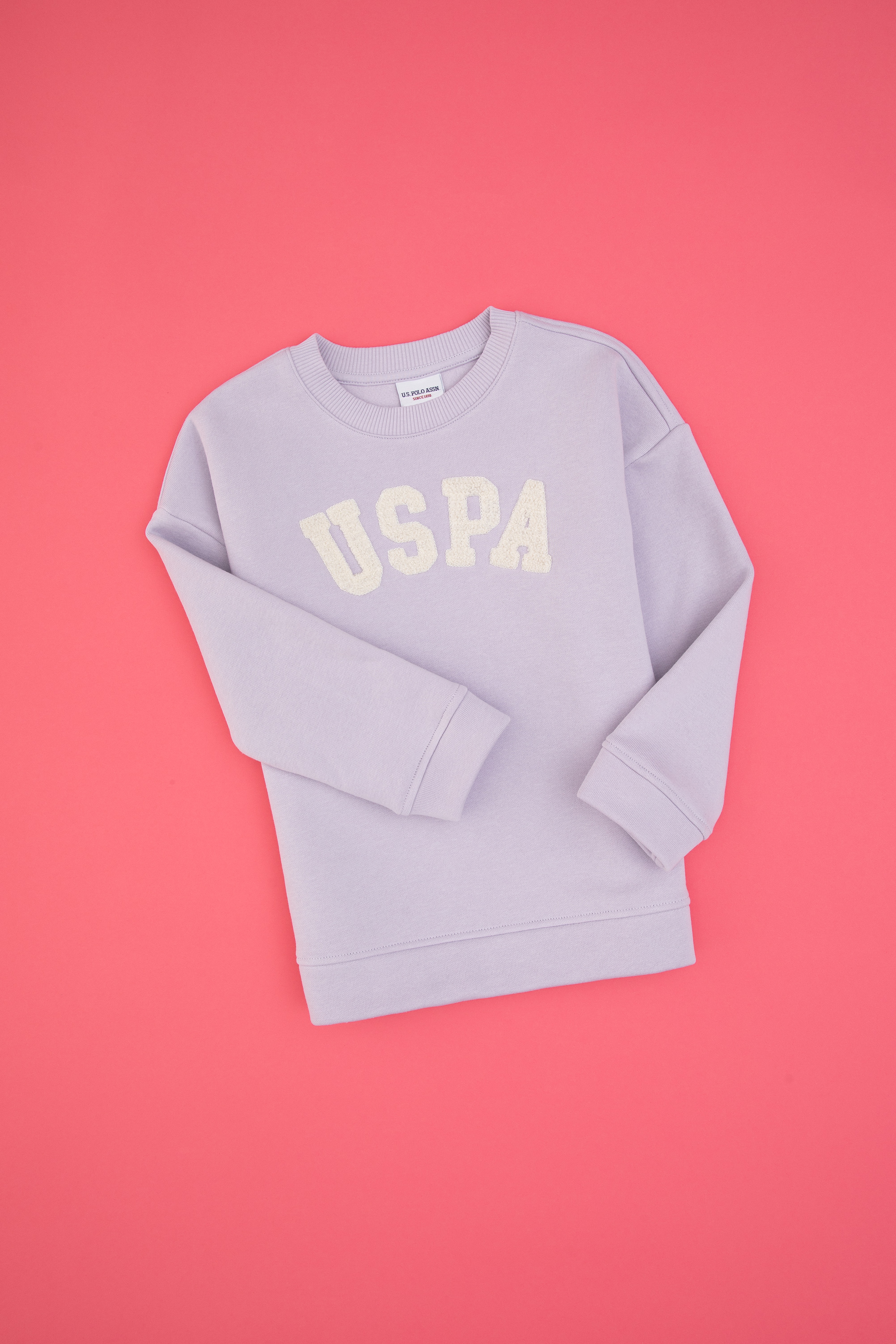 Kız Çocuk Mor Bisiklet Yaka Şardonlu Sweatshirt - Image 3