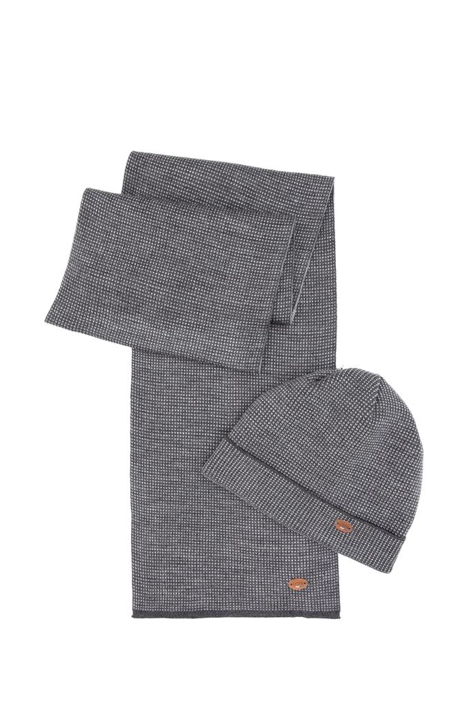 Erkek Antrasit Melanj Kaşkol Bere Takım