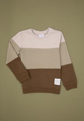 Erkek Çocuk Haki Basic Bisiklet Yaka Sweatshirt - 50313977008