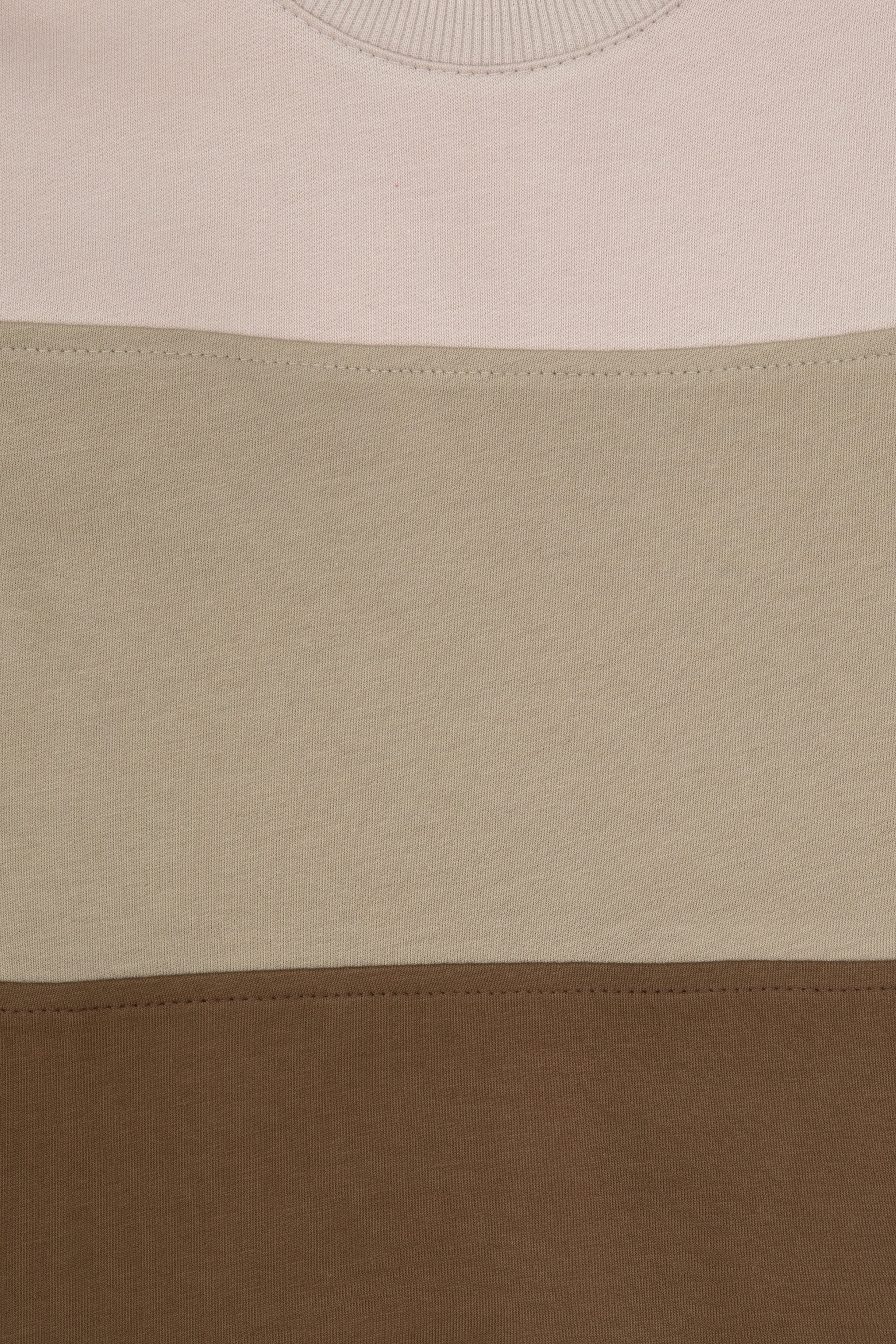 Erkek Çocuk Haki Basic Bisiklet Yaka Sweatshirt
