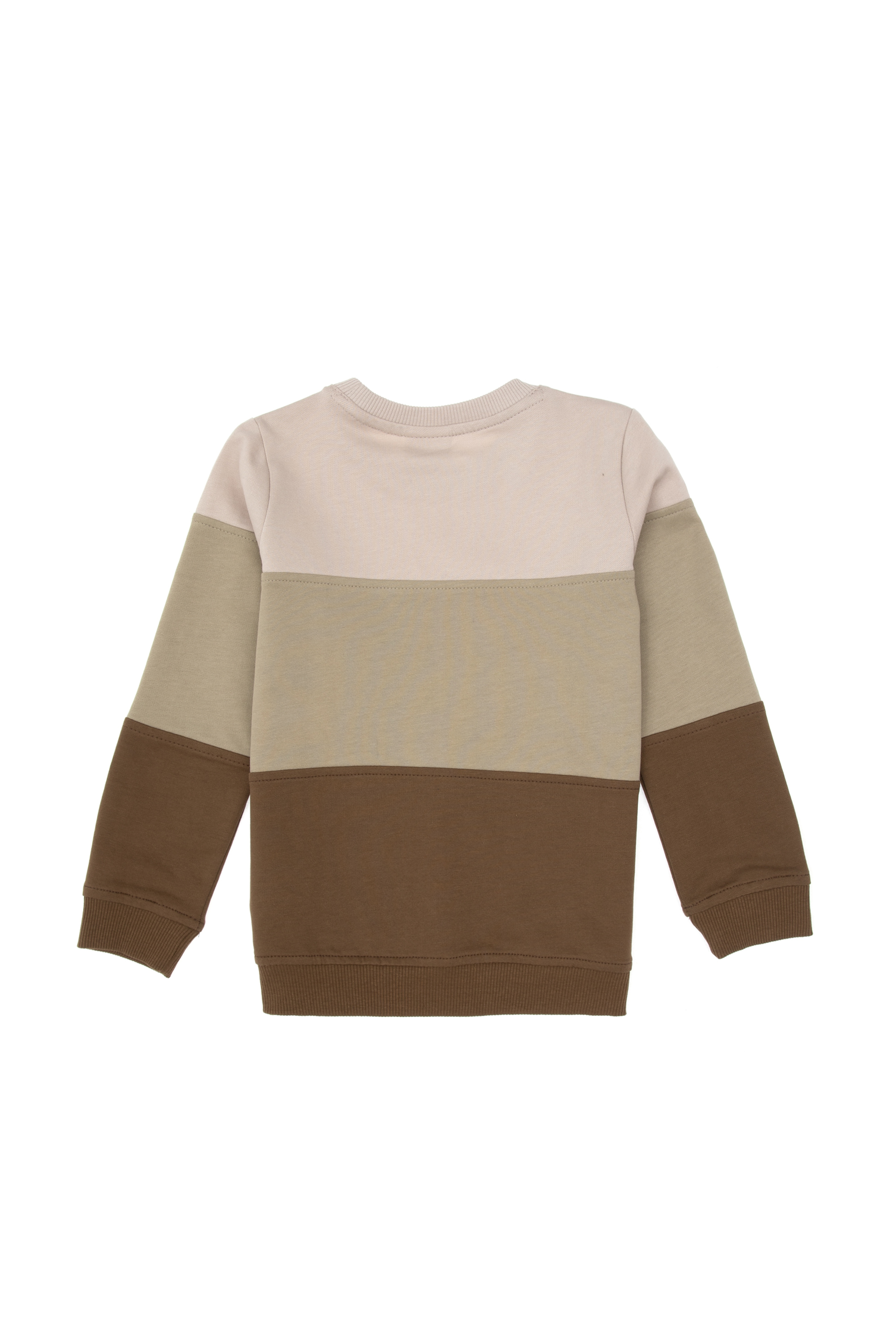 Erkek Çocuk Haki Basic Bisiklet Yaka Sweatshirt