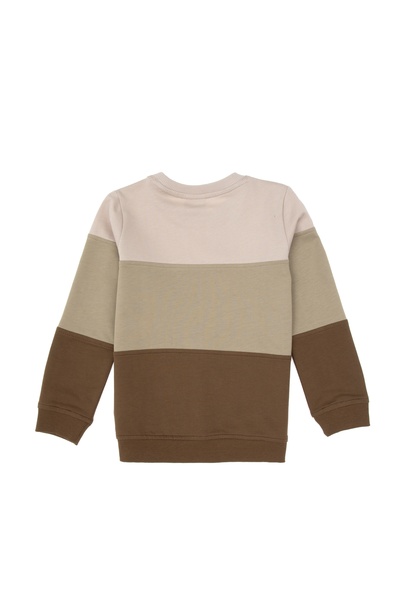Erkek Çocuk Haki Basic Bisiklet Yaka Sweatshirt