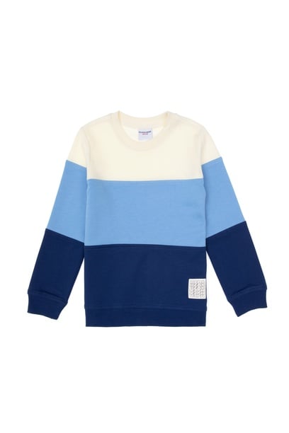 Erkek Çocuk İndigo Basic Bisiklet Yaka Sweatshirt