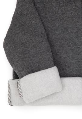 Erkek Çocuk Antrasit Melanj Fermuarlı Şardonlu Kapüşonlu Örme Hırka - 50313852133