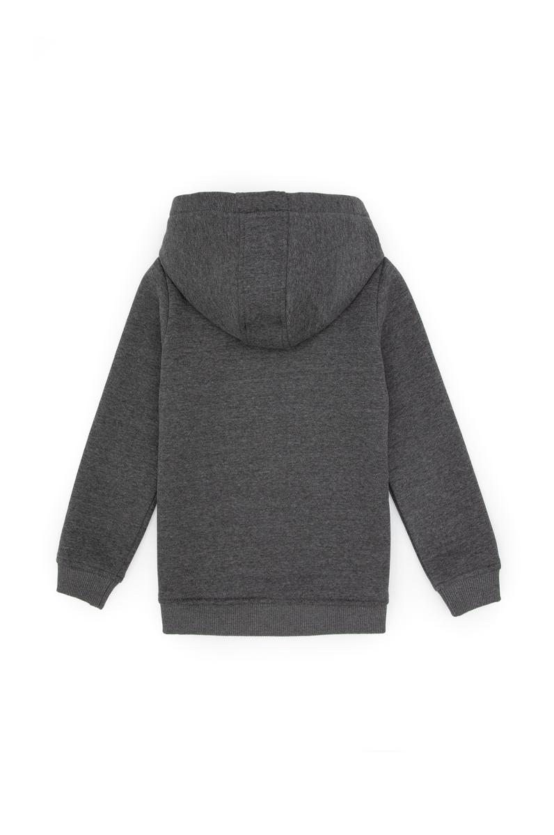 Erkek Çocuk Antrasit Melanj Fermuarlı Kapüşonlu Sweatshirt