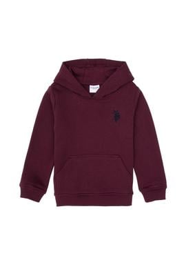 Erkek Çocuk Bordo Basic Kapüşonlu Sweatshirt - 50313980075
