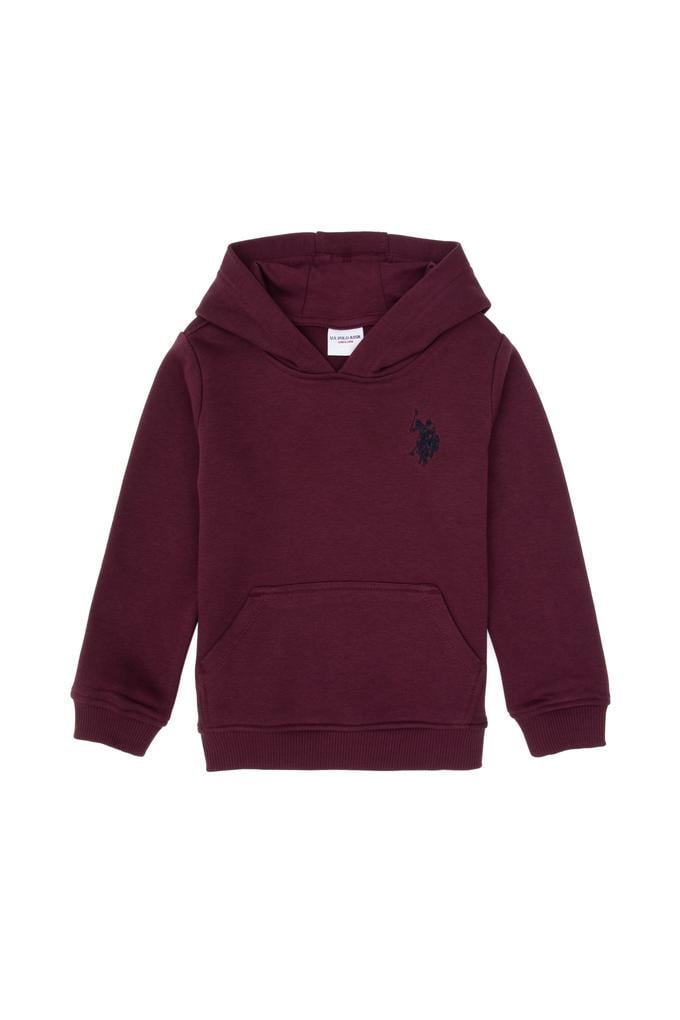 Erkek Çocuk Bordo Basic Kapüşonlu Sweatshirt