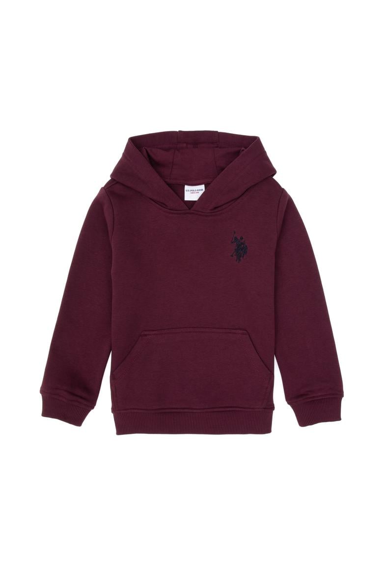 Erkek Çocuk Bordo Basic Kapüşonlu Sweatshirt