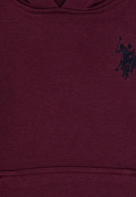 Erkek Çocuk Bordo Basic Kapüşonlu Sweatshirt - 50313980075