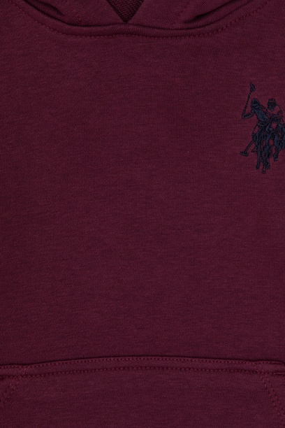 Erkek Çocuk Bordo Basic Kapüşonlu Sweatshirt