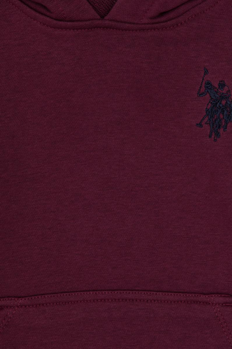 Erkek Çocuk Bordo Basic Kapüşonlu Sweatshirt