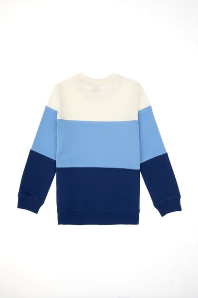 Erkek Çocuk İndigo Basic Bisiklet Yaka Sweatshirt