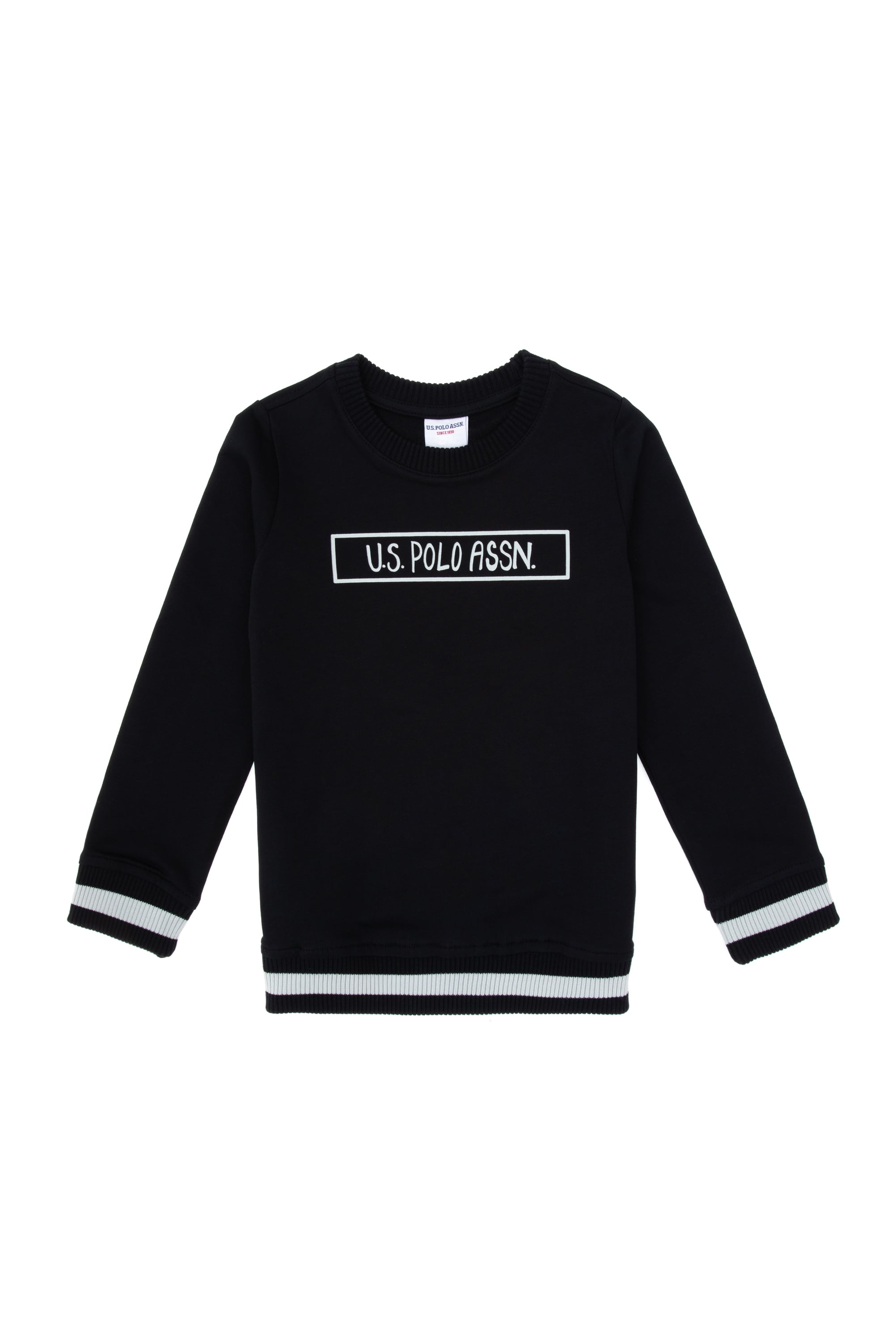 Erkek Çocuk Siyah Basic Bisiklet Yaka Sweatshirt