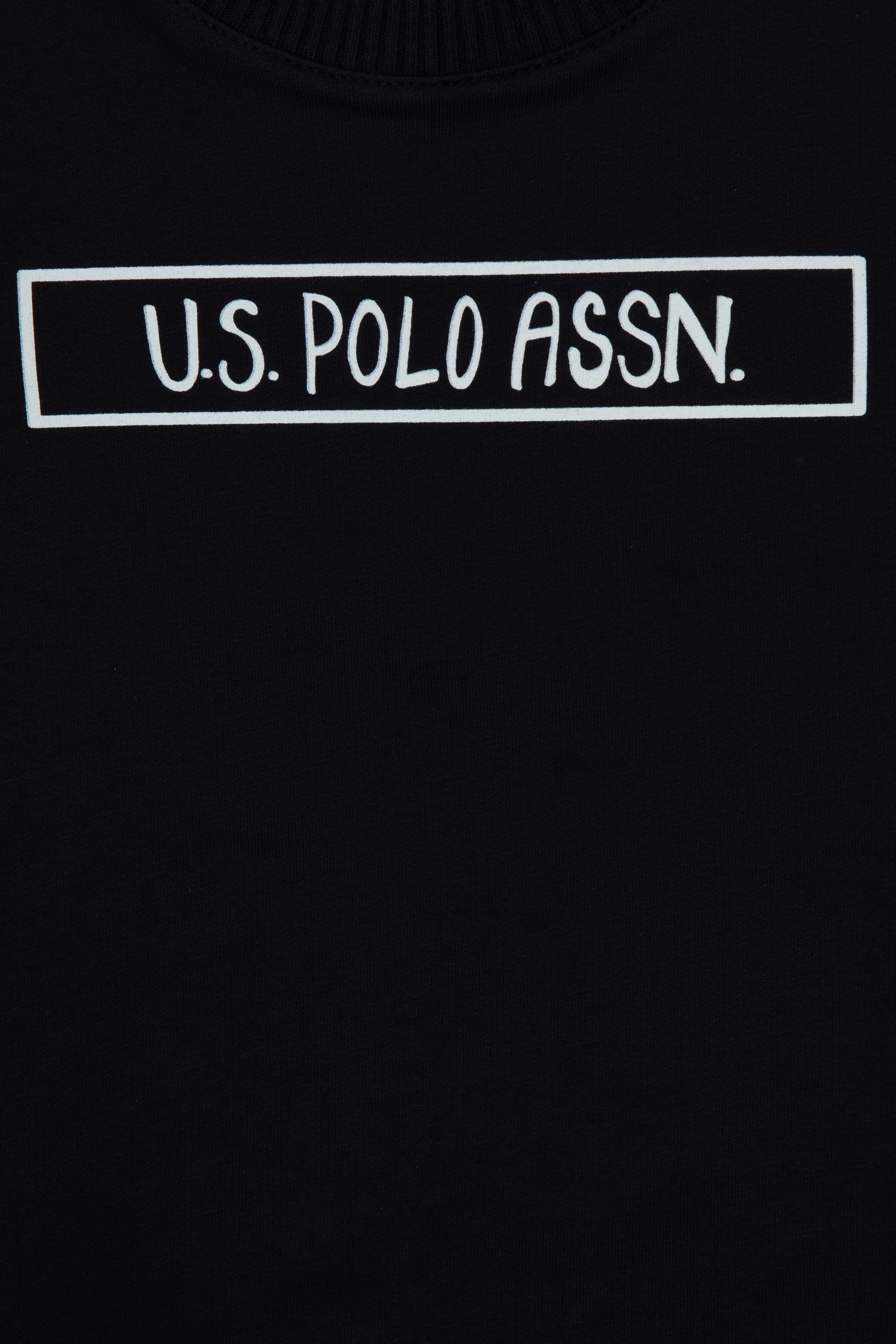 Erkek Çocuk Siyah Basic Bisiklet Yaka Sweatshirt - Image 3