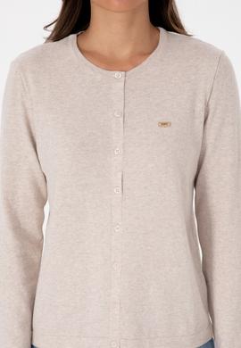 Kadın Taş Melanj Basic Triko Hırka - 50307719050