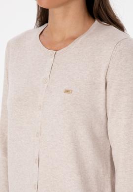 Kadın Taş Melanj Basic Triko Hırka - 50307719050