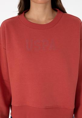 Kadın Kiremit Bisiklet Yaka Basic Sweatshirt - 50307752025