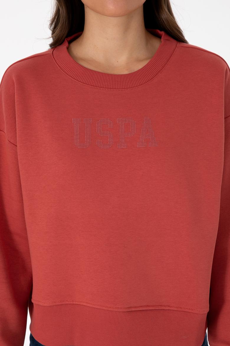 Kadın Kiremit Bisiklet Yaka Basic Sweatshirt - 50307752025