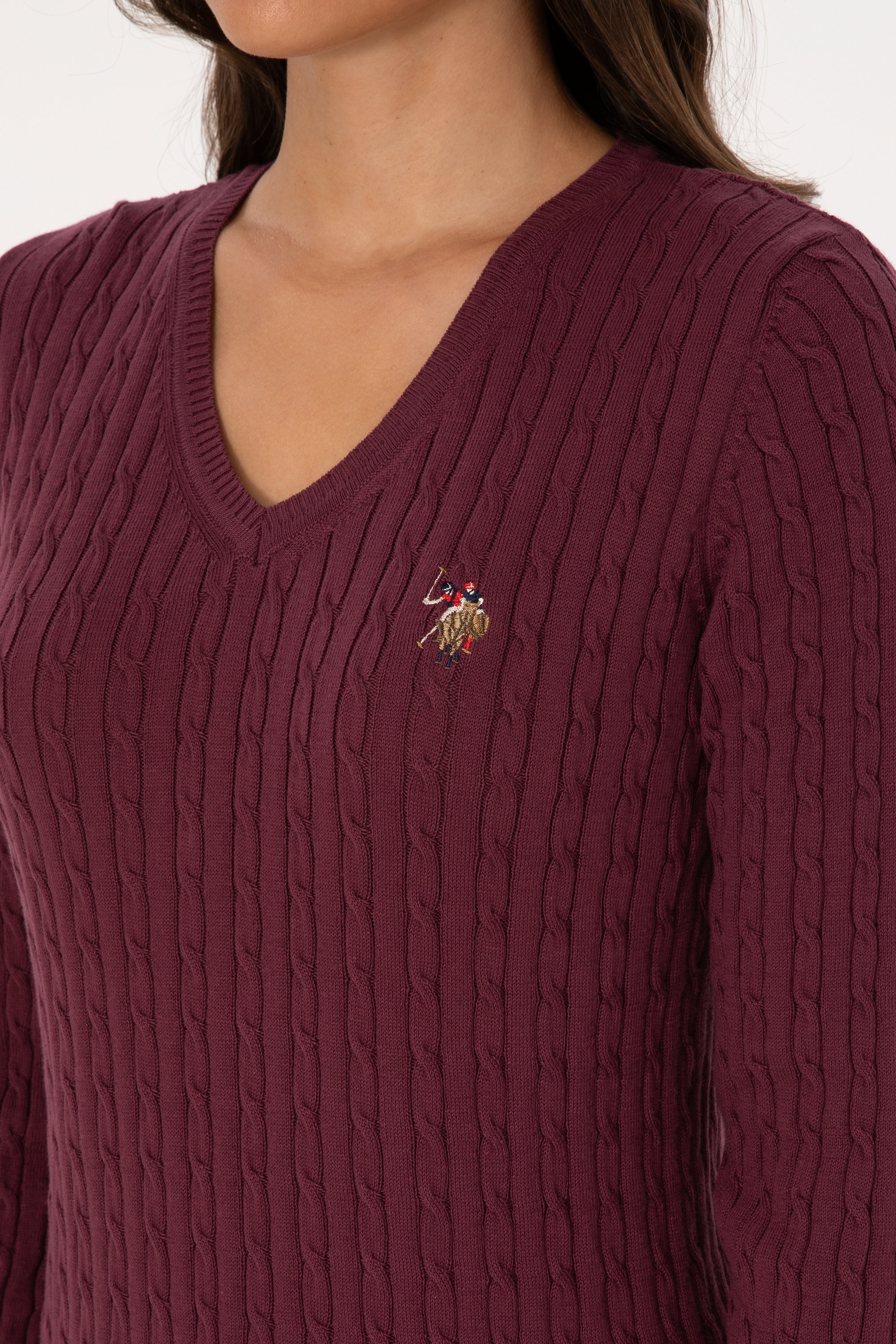 Kadın Bordo Basic Kazak - Image 7