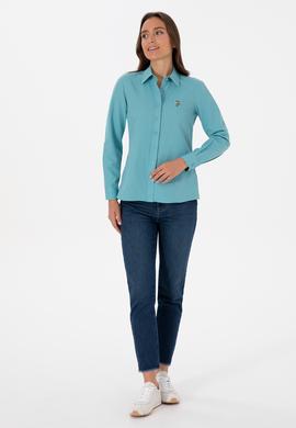 Kadın Mint Uzun Kollu Basic Gömlek - 50308043047