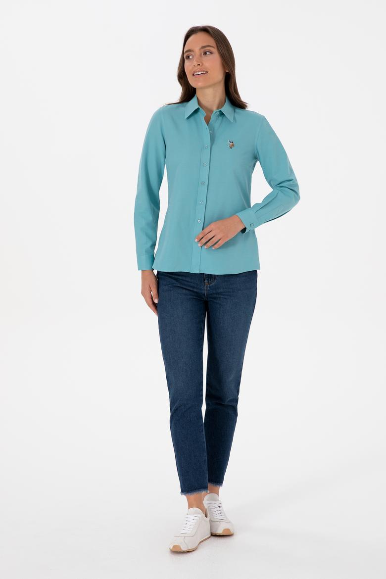 Kadın Mint Uzun Kollu Basic Gömlek - 50308043047