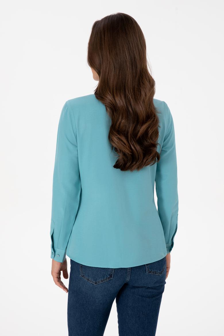 Kadın Mint Uzun Kollu Basic Gömlek - 50308043047