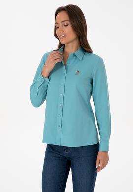 Kadın Mint Uzun Kollu Basic Gömlek - 50308043047