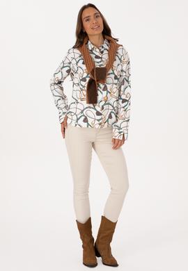 Kadın Krem Uzun Kollu Gömlek - 50308979014