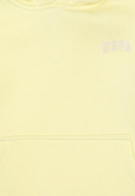 Kız Çocuk Sarı Kapüşonlu Şardonlu Basic Sweatshirt - 50314304016