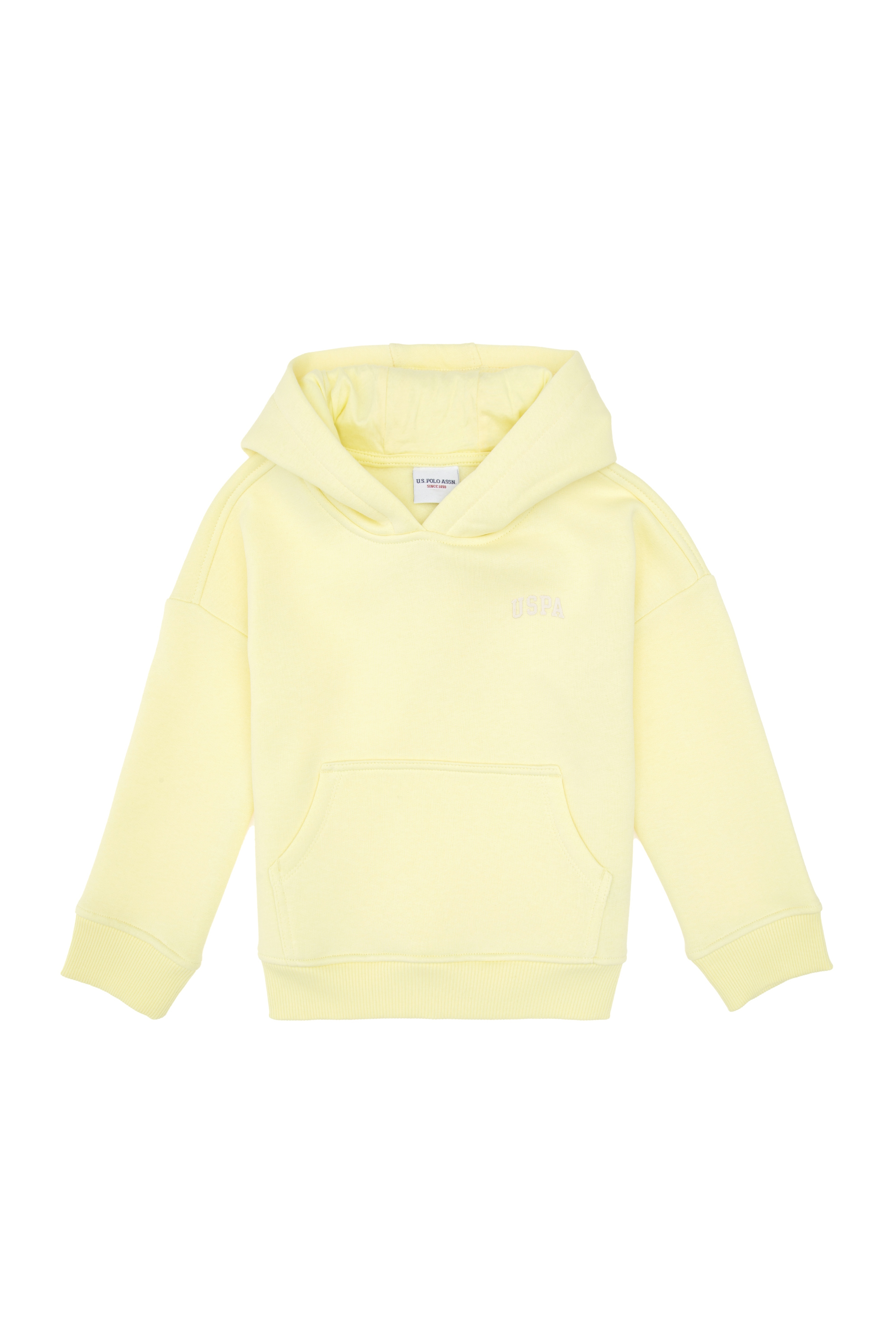 Kız Çocuk Sarı Kapüşonlu Şardonlu Basic Sweatshirt