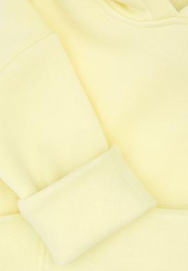 Kız Çocuk Sarı Kapüşonlu Şardonlu Basic Sweatshirt - 50314304016