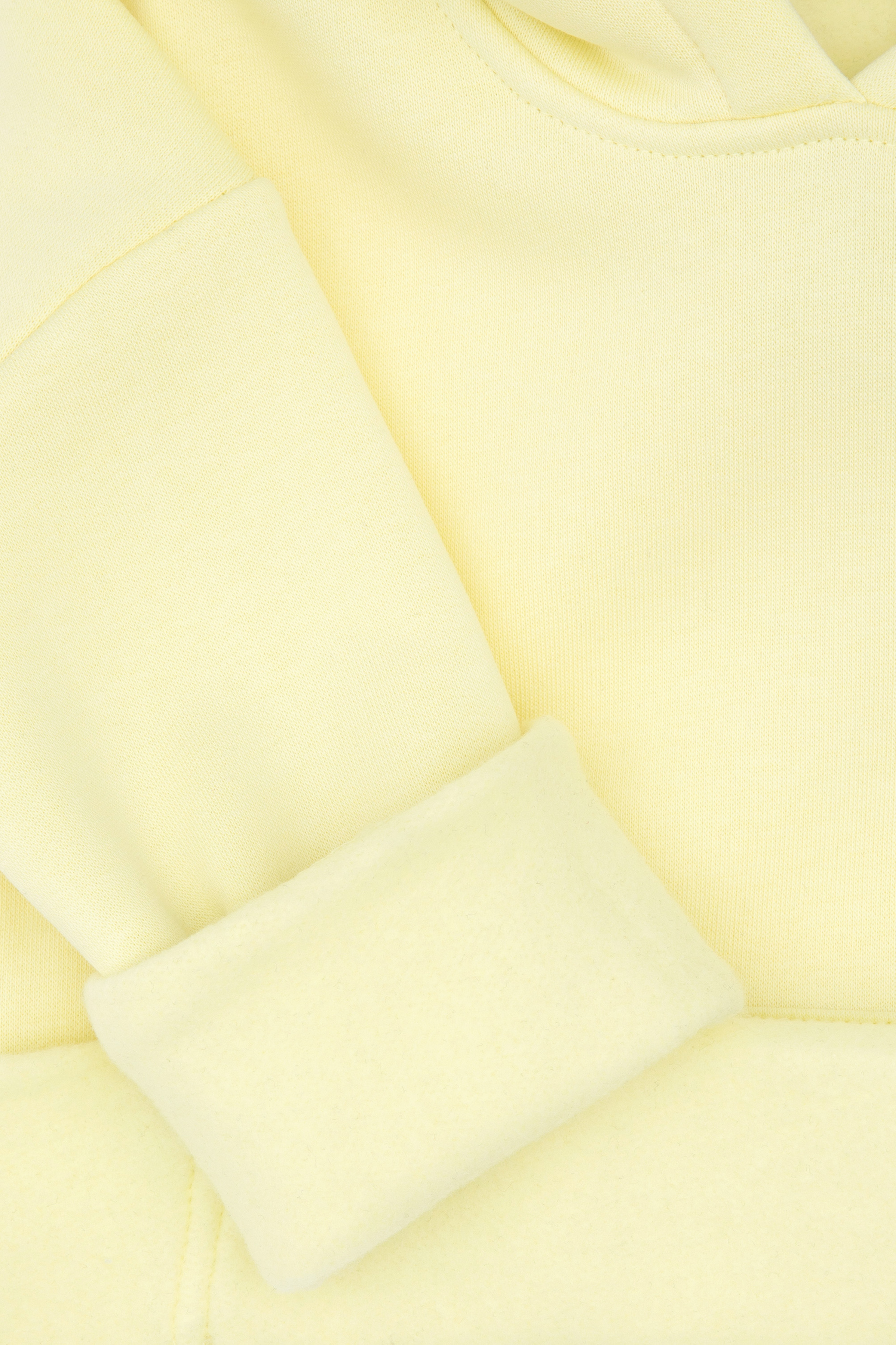 Kız Çocuk Sarı Kapüşonlu Şardonlu Basic Sweatshirt - Image 6