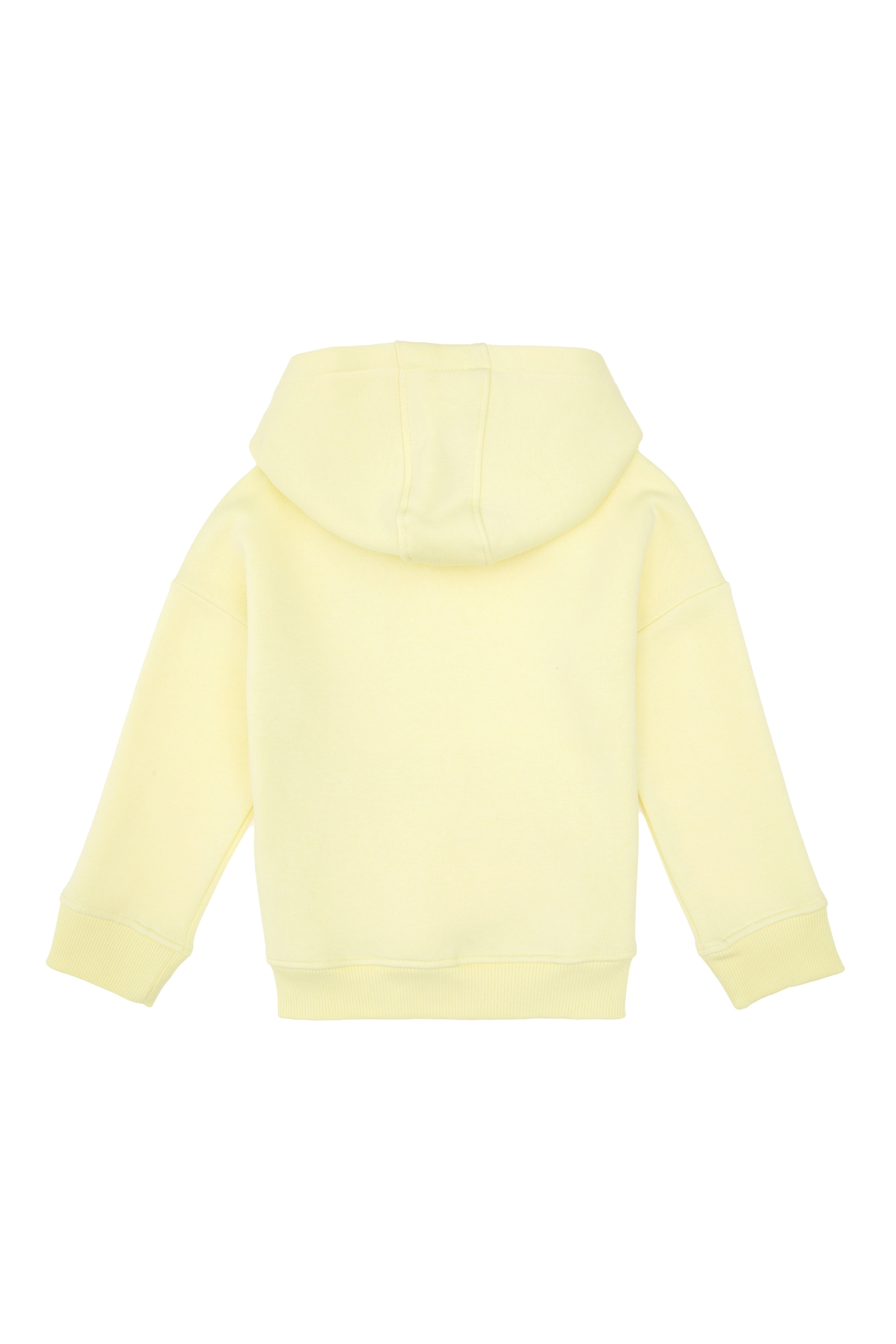 Kız Çocuk Sarı Kapüşonlu Şardonlu Basic Sweatshirt