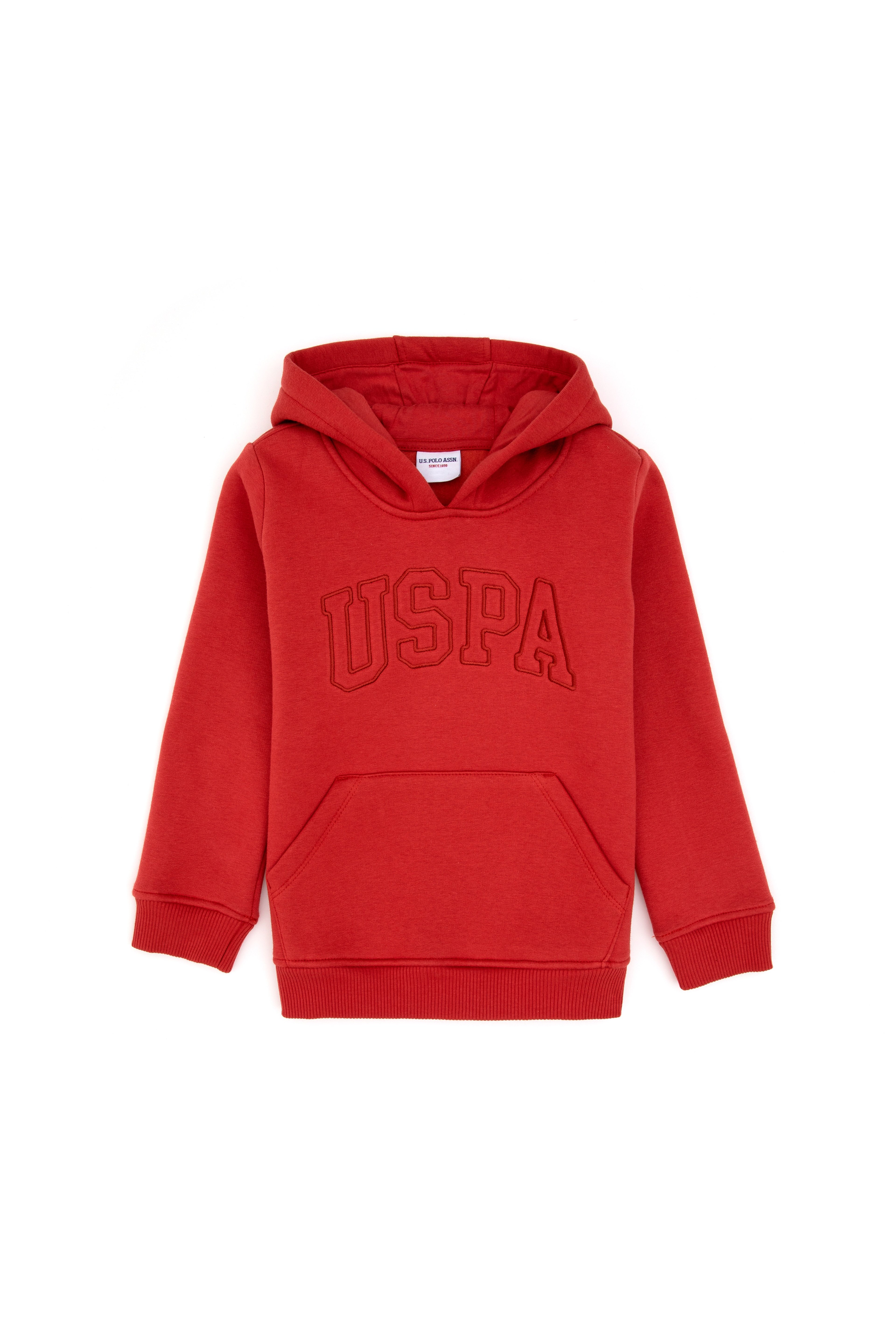 Kız Çocuk Kiremit Kapüşonlu Şardonlu Basic Sweatshirt