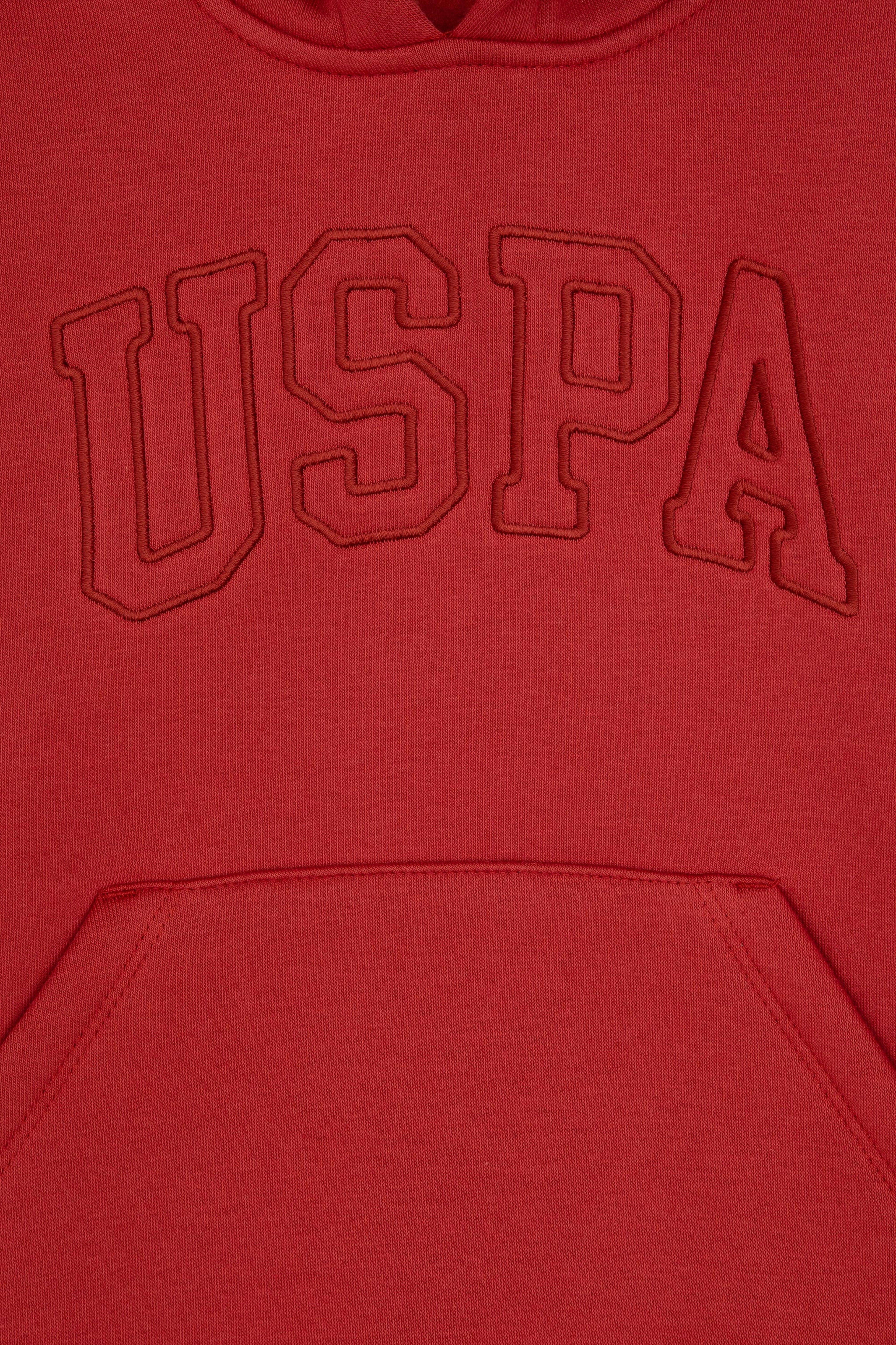 Kız Çocuk Kiremit Kapüşonlu Şardonlu Basic Sweatshirt - Image 5