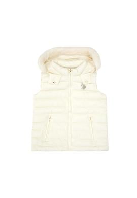 Kız Çocuk Krem Kapitone Kapüşonlu Şişme Yelek - 50313059010
