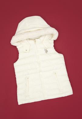 Kız Çocuk Krem Kapitone Kapüşonlu Şişme Yelek - 50313059010