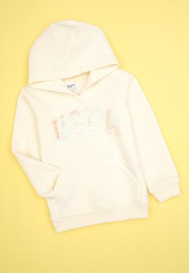 Kız Çocuk Krem Payet İşlemeli Şardonlu Kapüşonlu Basic Sweatshirt - 50314257076