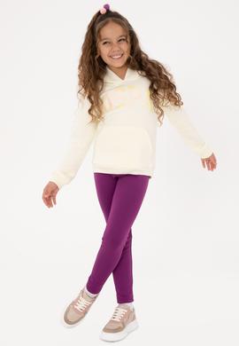 Kız Çocuk Krem Payet İşlemeli Şardonlu Kapüşonlu Basic Sweatshirt - 50314257076