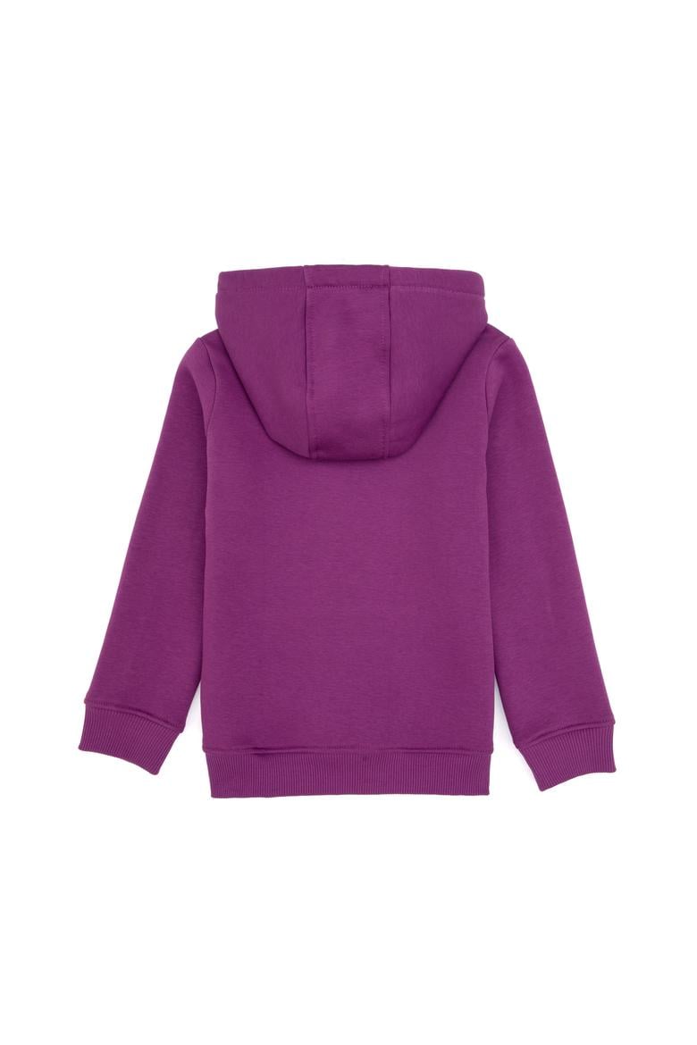 Kız Çocuk Menekşe Payet İşlemeli Şardonlu Kapüşonlu Basic Sweatshirt - 50314257016