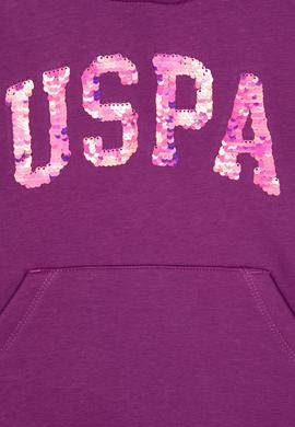 Kız Çocuk Menekşe Payet İşlemeli Şardonlu Kapüşonlu Basic Sweatshirt - 50314257016