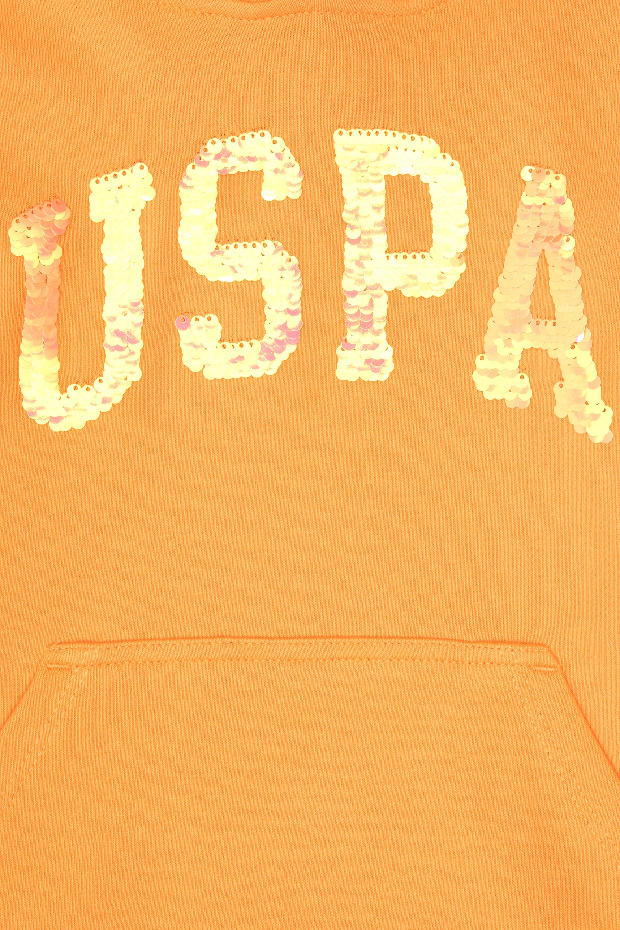 Kız Çocuk Kavun Payet İşlemeli Kapüşonlu Basic Sweatshirt - Image 5