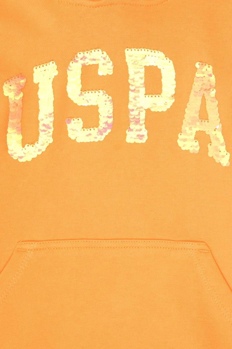 Kız Çocuk Kavun Payet İşlemeli Kapüşonlu Basic Sweatshirt