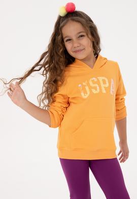 Kız Çocuk Kavun Payet İşlemeli Kapüşonlu Basic Sweatshirt - 50314312032