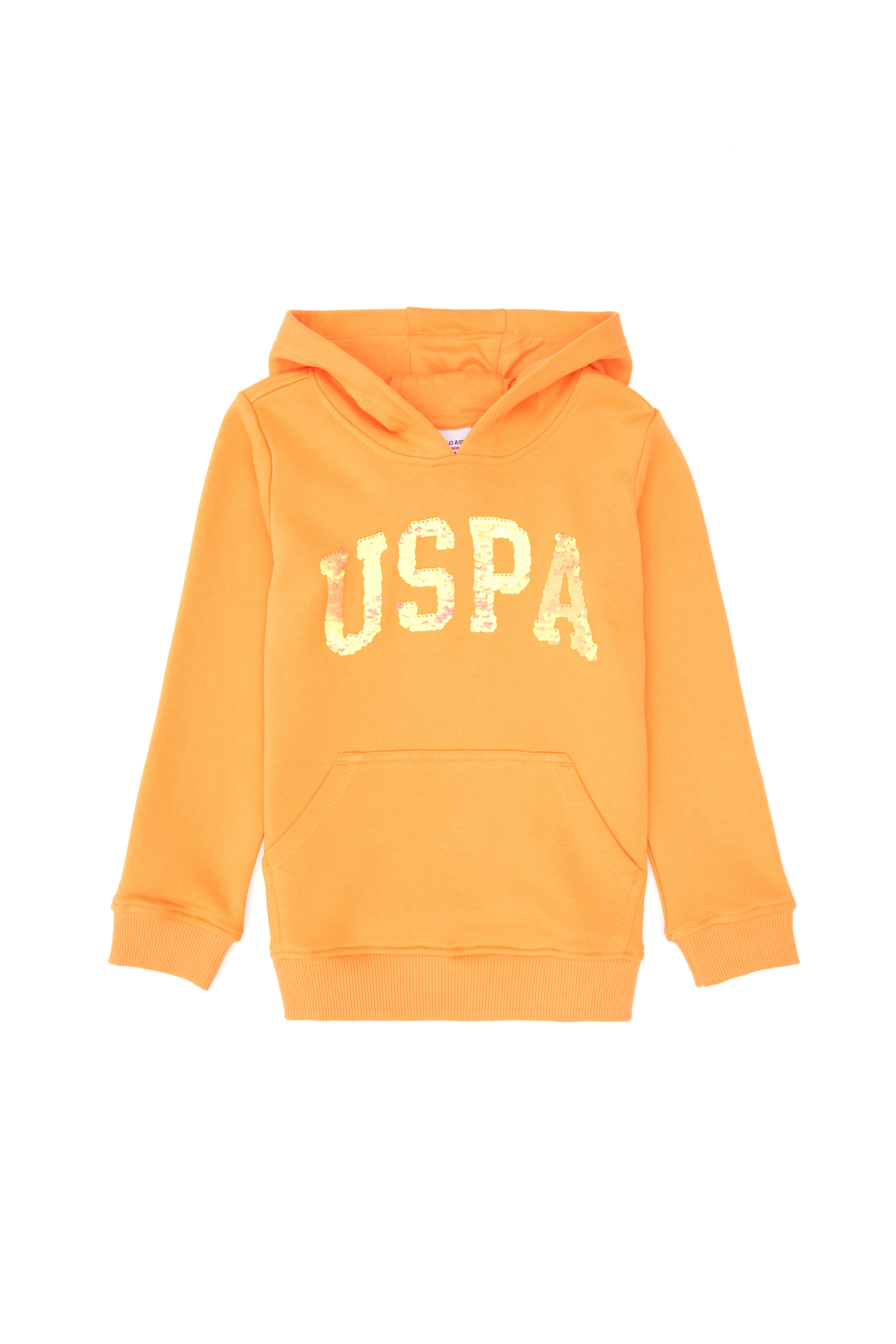 Kız Çocuk Kavun Payet İşlemeli Kapüşonlu Basic Sweatshirt